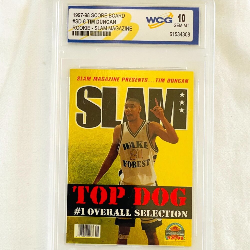 Slam 1997-98 Rookie TIM DUNCAN Score Board. WCG 10 GEM-MT. Top Dog #1 Overall